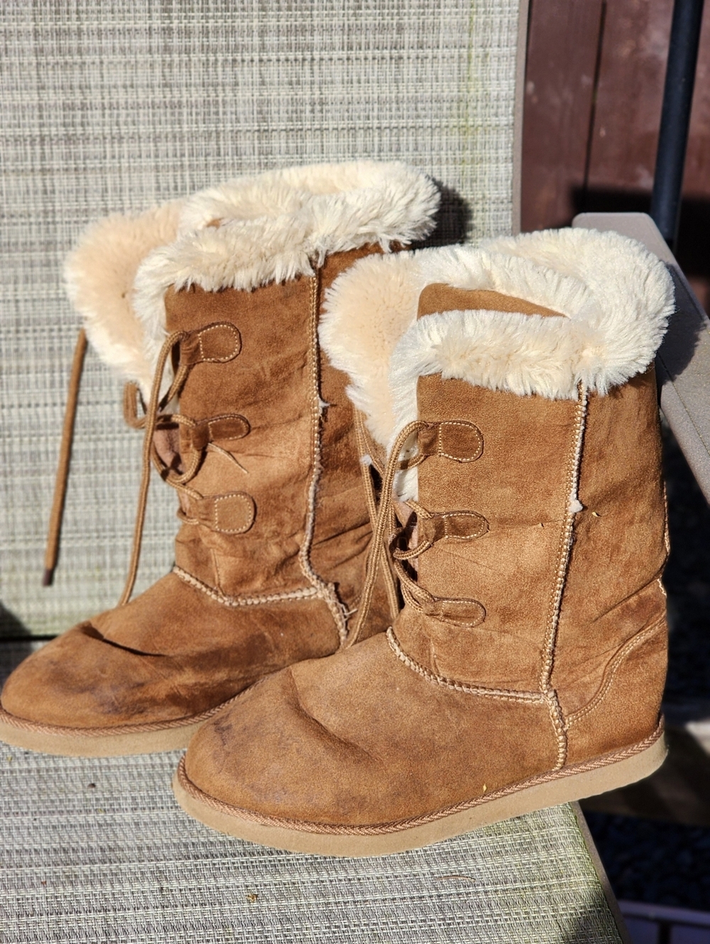 Womens Camel Sherpa Boots
